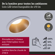 Spot LED encastré avec lumière blanc chaud 2700K et gradation 3 niveaux pour éclairage intérieur