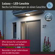 Luiana LED-Leuchte in Weiß mit IP44 Schutz für Innen- und Außenbereich, langlebige Außenbeleuchtung