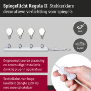 Spiegellicht Regula II met vier witte lampen en chromen houder, inclusief textielkabel met schakelaar