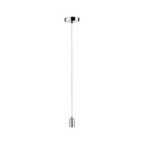Moderne chromen pendelhouder met witte kabel voor LED-verlichting, minimalistisch ontwerp