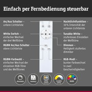 Weiße Fernbedienung mit Tasten für dimmbares Licht, White Switch, RGBW und Tunable White Steuerung