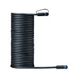 Long black connection cable with durable connectors and blue ring for LED lighting systems