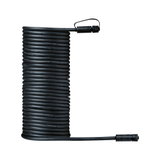 Câble de connexion noir long avec connecteurs robustes, adapté aux installations d'éclairage LED.