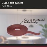 Brown ULine belt system 10 m long, can be shortened individually, ideal for fastening and organizing