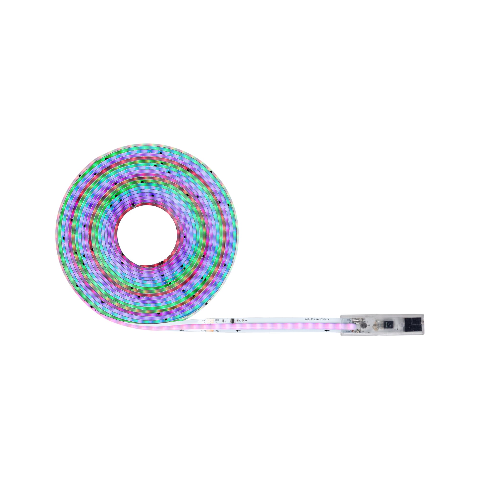 SimpLED LED Strip RGBIC Motion Music Complete Set 5m coated 22W 170lm/m 420 LEDs/m RGB 24VA Colourful RGB LED strip light with flexible design and transparent connector for decorative lighting