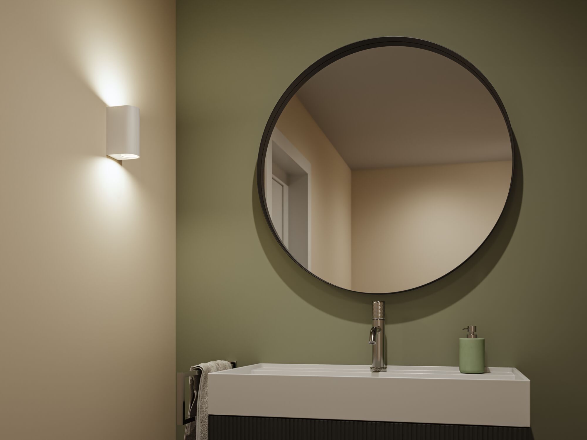 Applique Perugia IP44 GU10 230V max. 2x10W Blanc dépoli