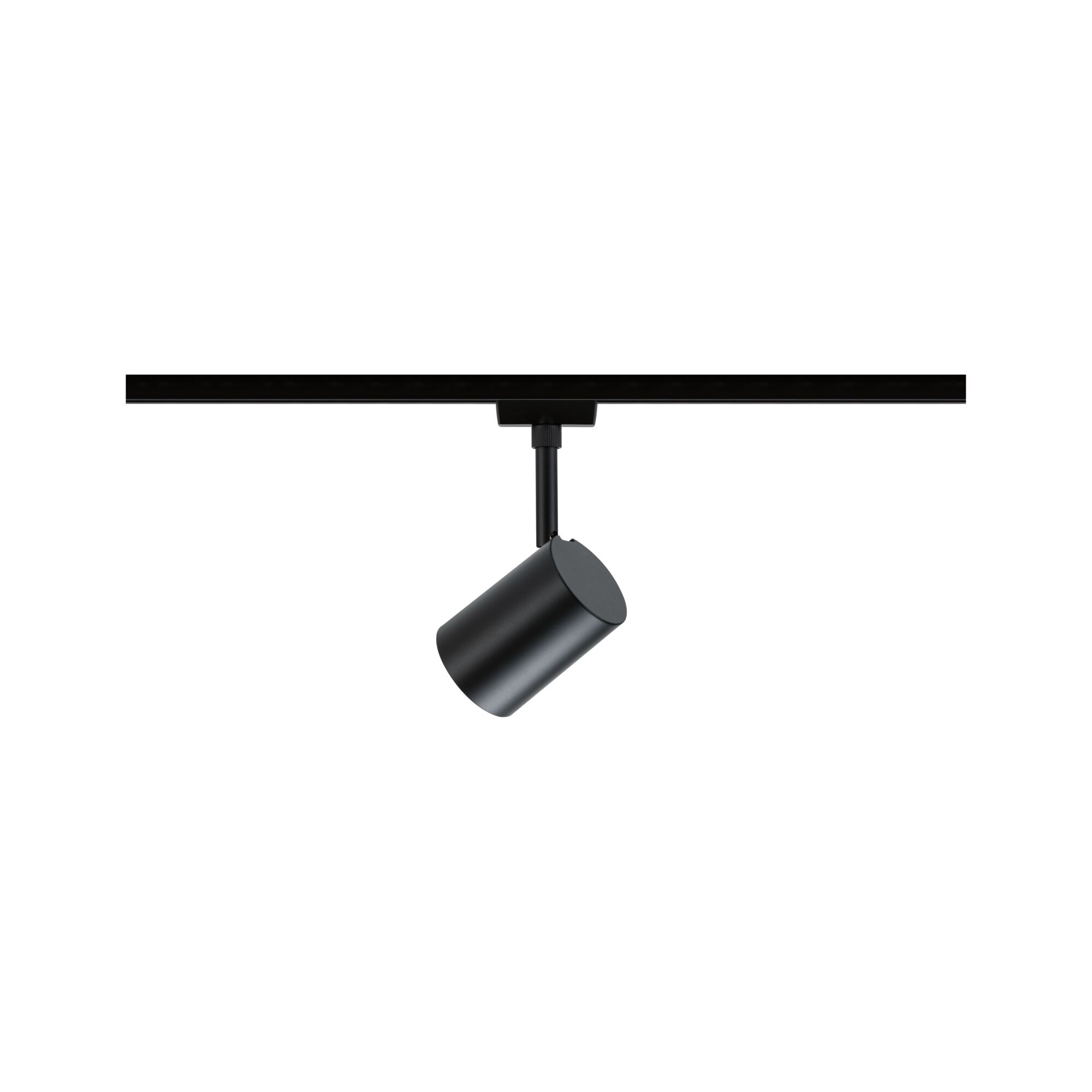 Black aluminum spotlight on track system for flexible indoor LED lighting solutions