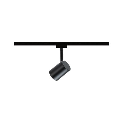 Black aluminum spotlight on track system for flexible indoor LED lighting solutions