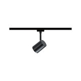 Black aluminum spotlight on track system for flexible indoor LED lighting solutions