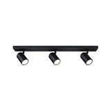 Spot LED plafond noir à trois lampes en métal pour éclairage moderne