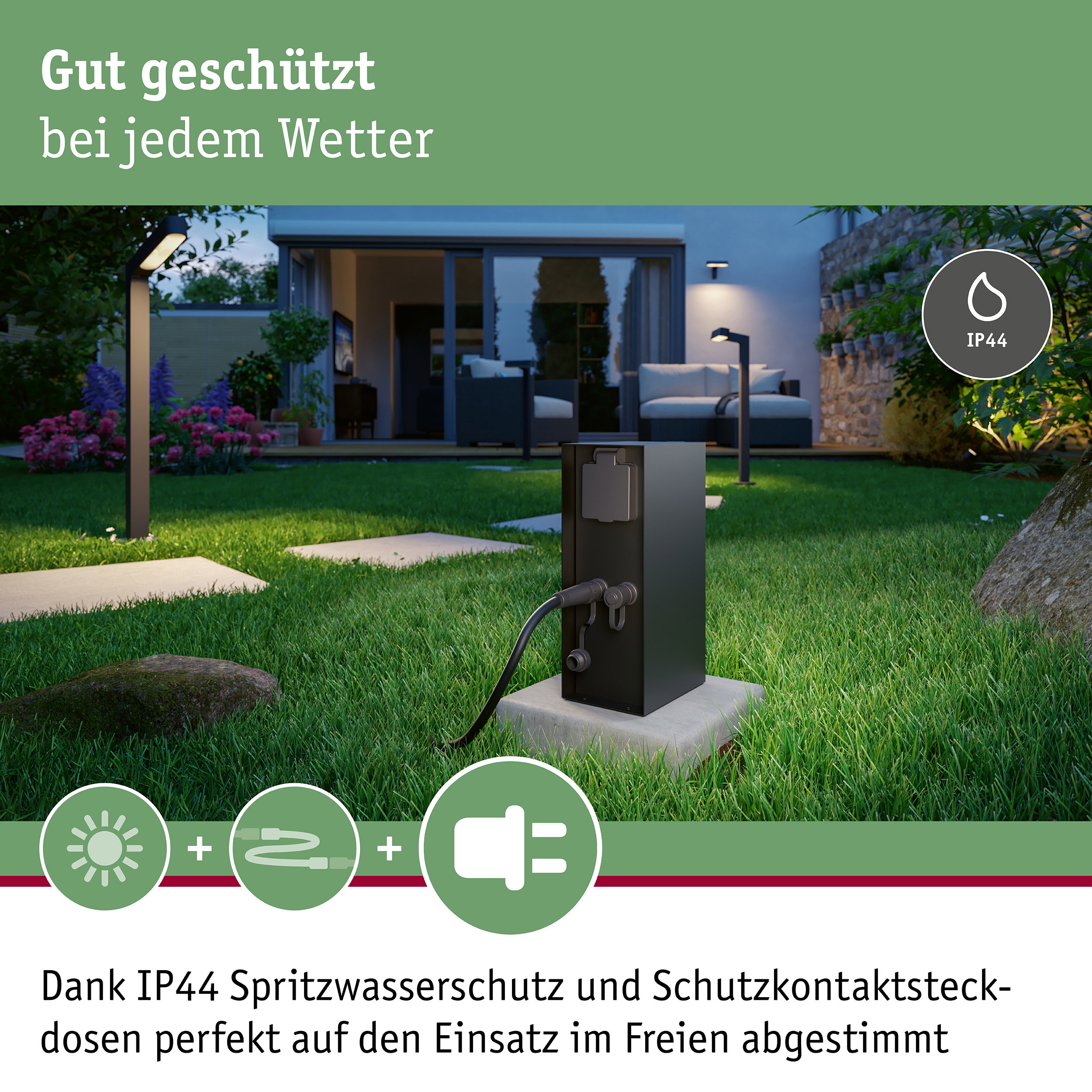 Plug & Shine Socket column Rio incl. Transformer IP44 Anthracite