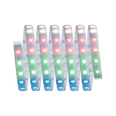 Bunte LED-Lichtleiste mit flexibler, transparenter Kunststoffummantelung für dekorative Beleuchtung.