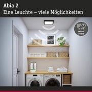 Abia 2 LED-Deckenleuchte in Schwarz mit Sensorfunktion für moderne Hausbeleuchtung im Waschraum