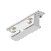 Adaptateur en plastique blanc avec contacts métalliques pour systèmes d'éclairage sur rail LED