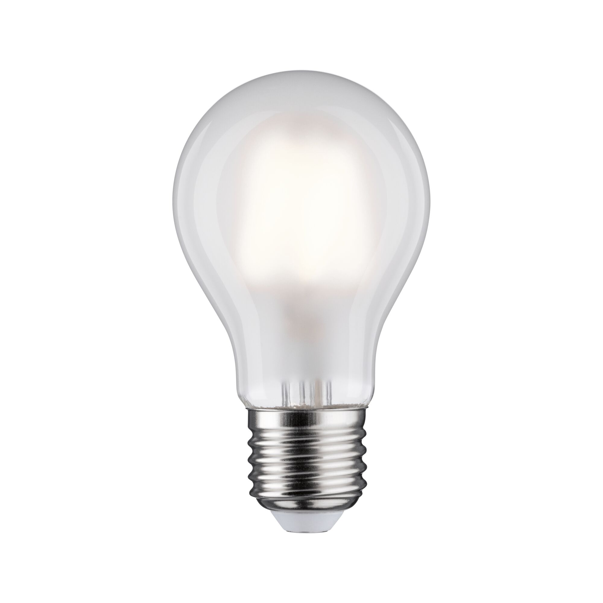 Klassische LED-Glühbirne mit transparentem Glas und E27-Fassung für energiesparende Beleuchtung