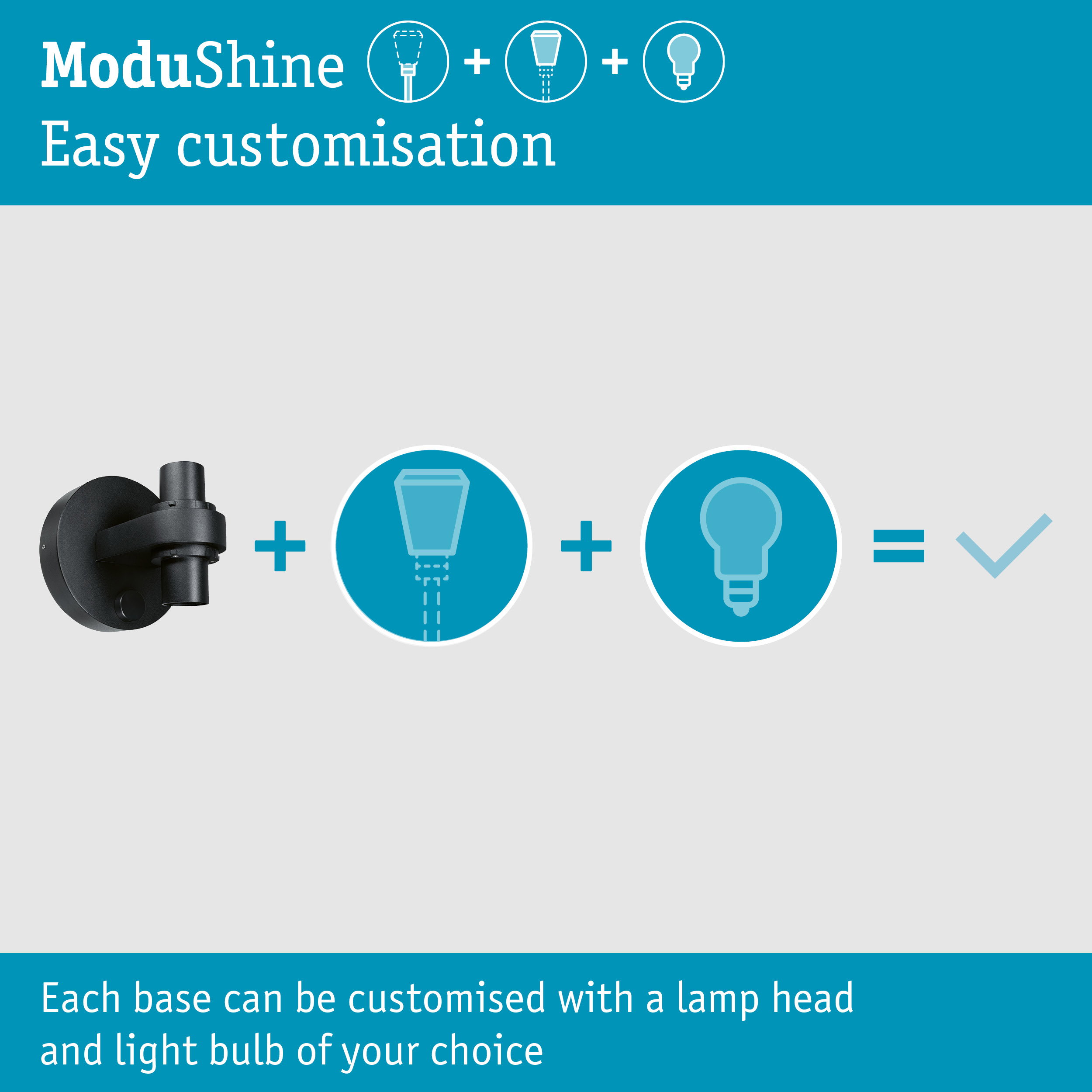 ModuShine Wall mount Double light emission IP44 round Anthracite