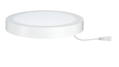 Round white LED panel with cable, energy-efficient ceiling light for indoor use