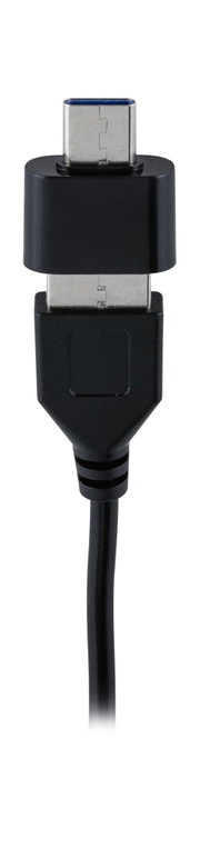 Schwarzes USB-C-Adapterkabel mit robustem Stecker für schnelle Datenübertragung und Laden