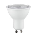 White LED reflector lamp with GU10 base made of plastic for energy-efficient lighting