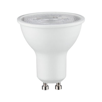 White LED reflector lamp with GU10 base made of plastic for energy-efficient lighting