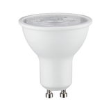 White LED reflector lamp with GU10 base made of plastic for energy-efficient lighting