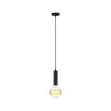 Moderne Pendelleuchte mit schwarzem Metall und warmweißem LED-Glühbirnen-Design für Wohnräume