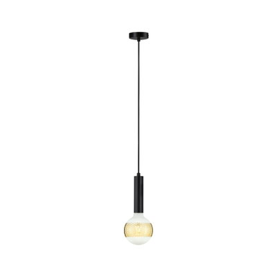 Suspension moderne en métal noir avec ampoule LED blanc chaud pour un éclairage intérieur élégant