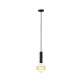 Suspension moderne en métal noir avec ampoule LED blanc chaud pour un éclairage intérieur élégant