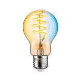 LED-lamp met spiraalvormige gloeidraad in warm wit en helder glas voor decoratieve verlichting