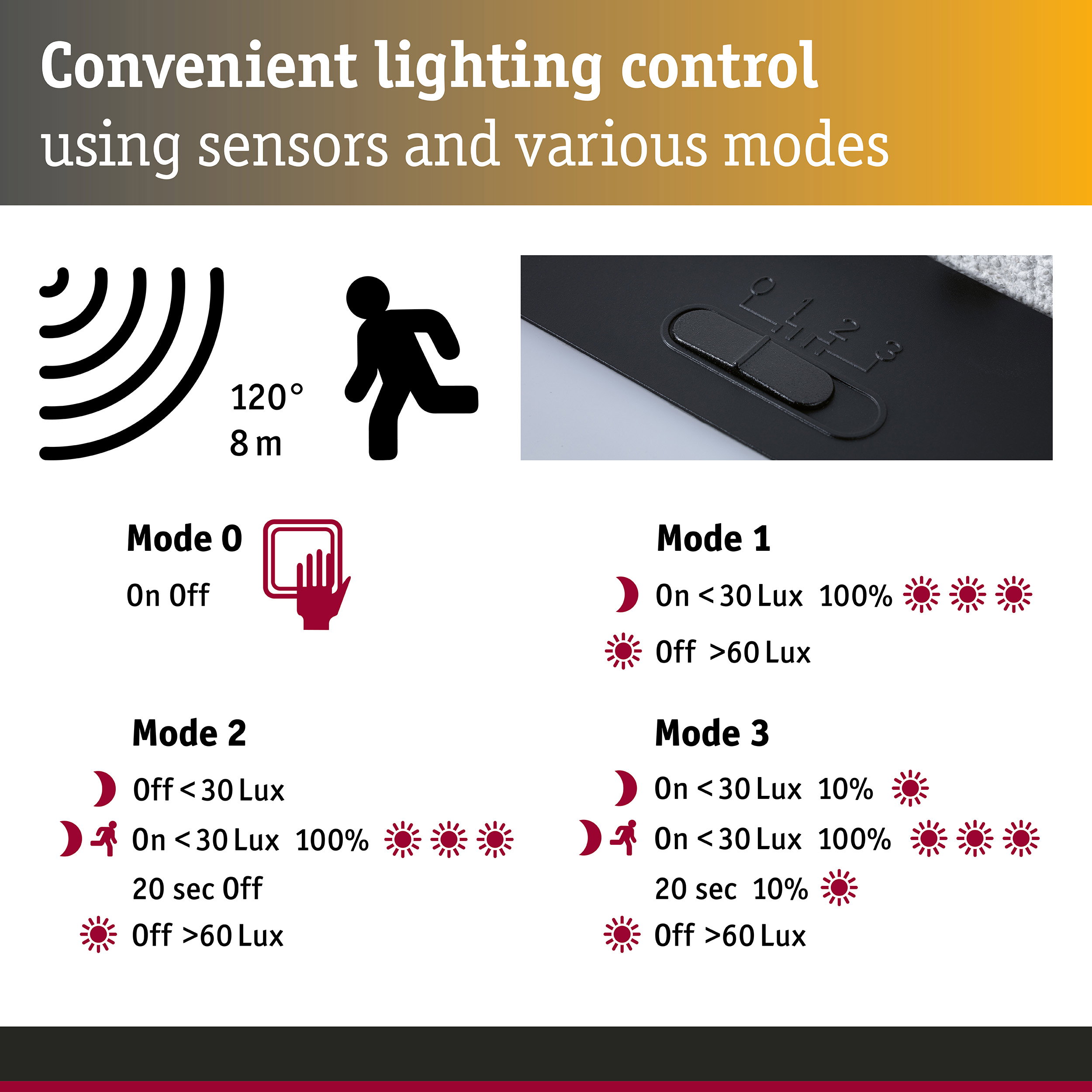 Hybrid LED Exterior wall light Lioren House 230V + Solar IP44 angular 170x170mm 3000K 2,3W 230lm 230V Black