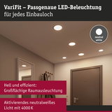 VariFit LED-Einbauleuchten in neutralweiß 4000K für helle, effiziente Raumbeleuchtung im Flur