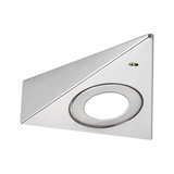 Spot encastré LED triangulaire en acier inoxydable brossé argenté pour éclairage intérieur moderne