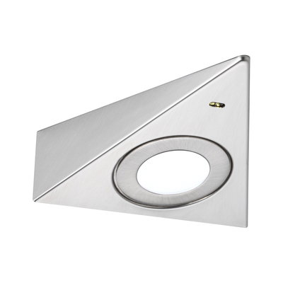Spot encastré LED triangulaire en acier inoxydable brossé argenté pour éclairage intérieur moderne