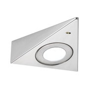 Dreieckige LED-Einbauleuchte aus gebürstetem Edelstahl in Silber für moderne Innenbeleuchtung