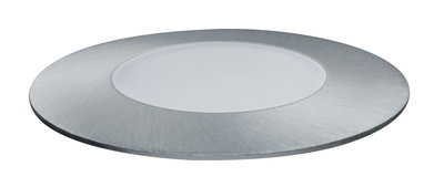 Panneau LED encastré rond en aluminium brossé argent avec diffuseur de lumière blanc