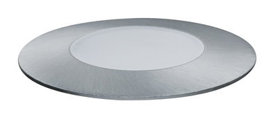 Panneau LED encastré rond en aluminium brossé argent avec diffuseur de lumière blanc