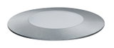 Rundes LED-Einbaupanel aus gebürstetem Aluminium in Silber mit weißem Diffusor für moderne Beleuchtung