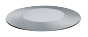 Rund LED-indbygningspanel i børstet sølv aluminium med hvid lysdiffuser