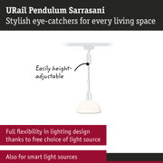 White URail Pendulum Sarrasani pendant lamp with adjustable height and flexible lighting design