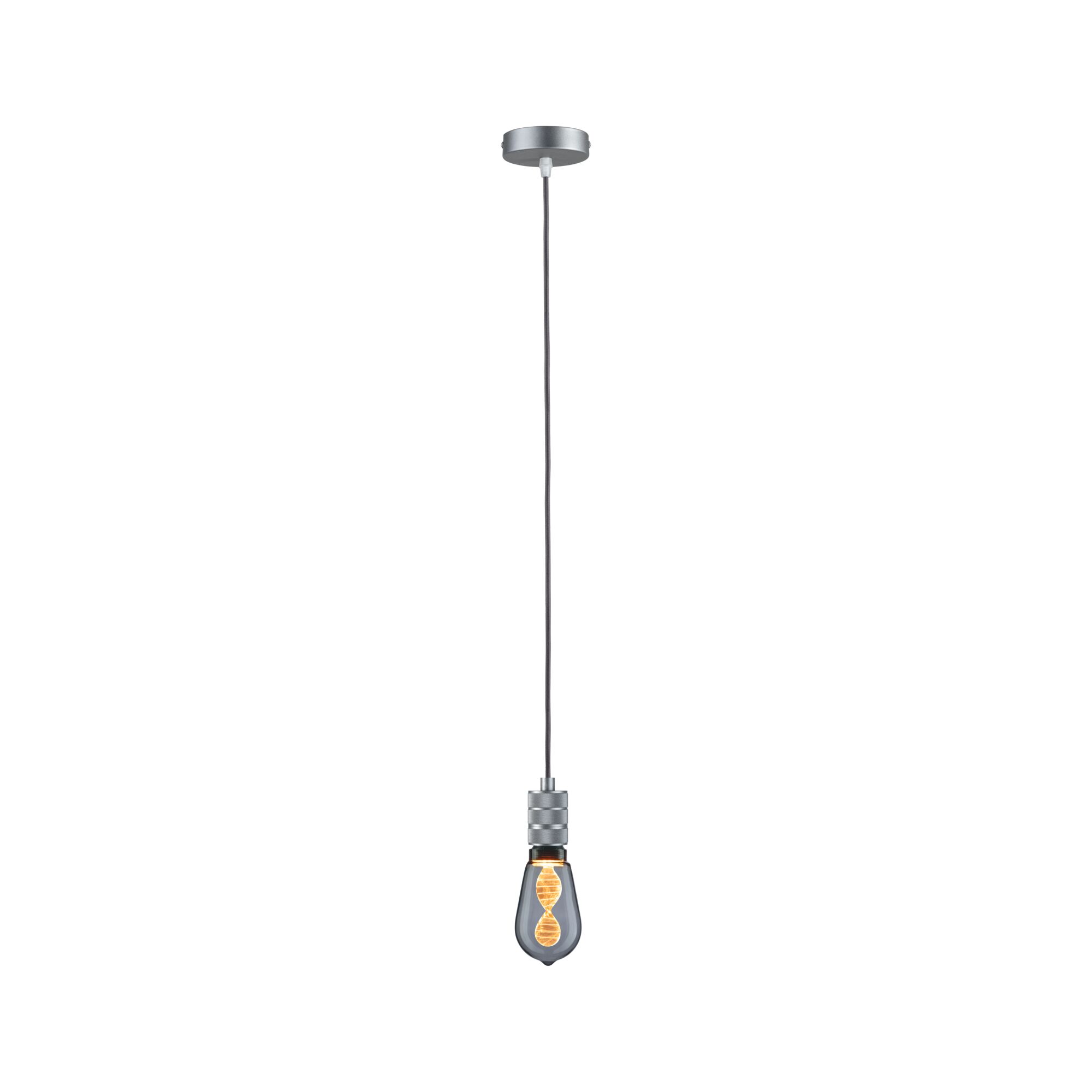 Modern silver metal pendant light with decorative bulb for stylish indoor lighting solutions