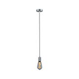 Moderne hanglamp van zilverkleurig metaal met decoratieve lamp voor stijlvolle binnenverlichting
