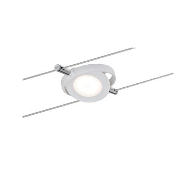White metal LED cable spotlight with round design for modern lighting systems