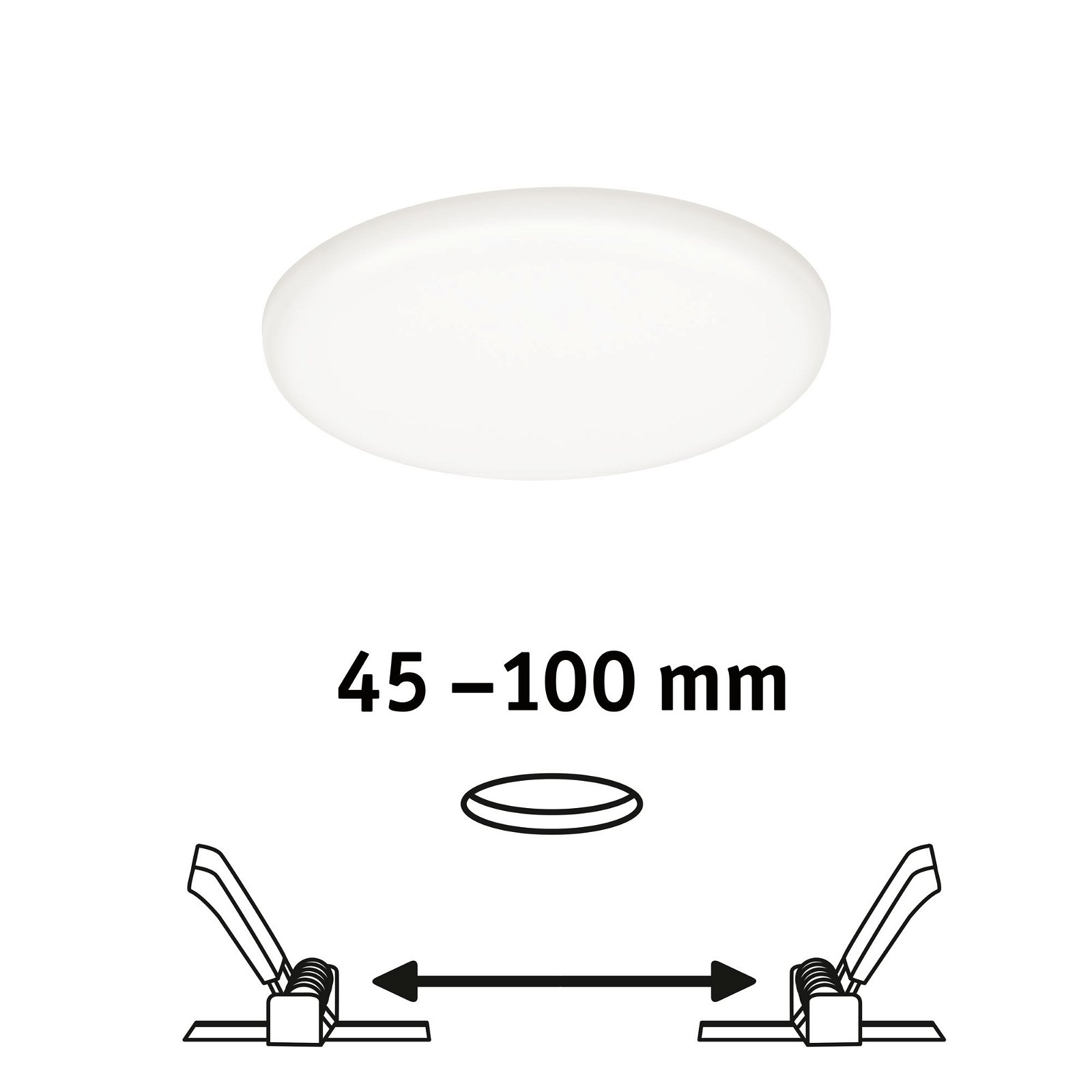 VariFit LED Einbaupanel Veluna IP44 rund 125mm 8,5W 750lm 4000K Satin
