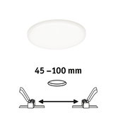 Rundes weißes LED-Panel mit verstellbarem Einbaumaß von 45 bis 100 mm für Deckenmontage
