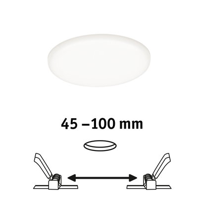Rundes weißes LED-Panel mit verstellbarem Einbaumaß von 45 bis 100 mm für Deckenmontage