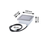 Spot encastré carré en acier inoxydable 100 mm avec câble de 80 cm pour éclairage intérieur.