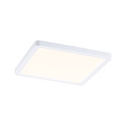 Weißes quadratisches LED-Deckenpanel aus Kunststoff mit warmweißem Licht für moderne Innenräume