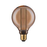 Ampoule LED ronde en verre marron avec base dorée pour éclairage économique