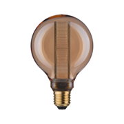 Round LED bulb with brown glass and gold base for energy-efficient lighting solutions