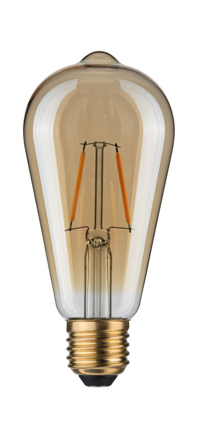 Vintage LED-Glühbirne mit bernsteinfarbenem Glas und E27-Fassung für dekorative Beleuchtung